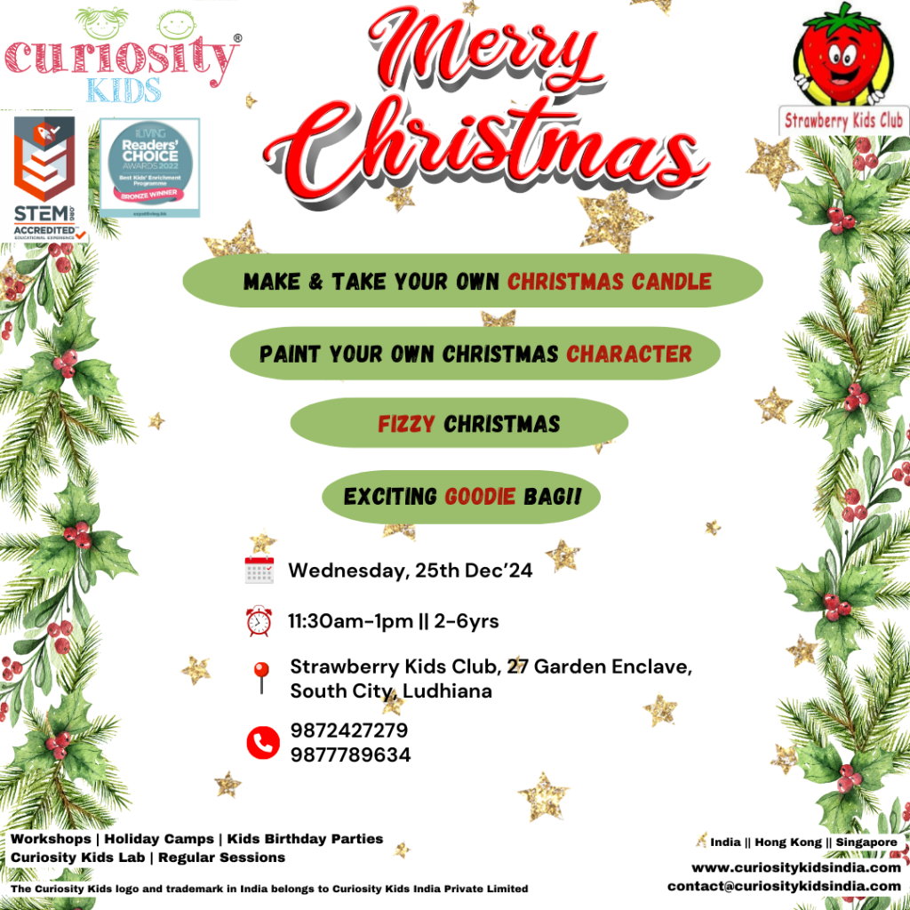 Christmas workshop: Strawberry Kids Club, Ludhiana: Wednesday; 25th Dec’24