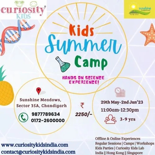 Summer Camp: Sunshine Meadows, Sec 35, Chandigarh: 29th May’23 – 2nd Jun’23: To enrol : click on the image below