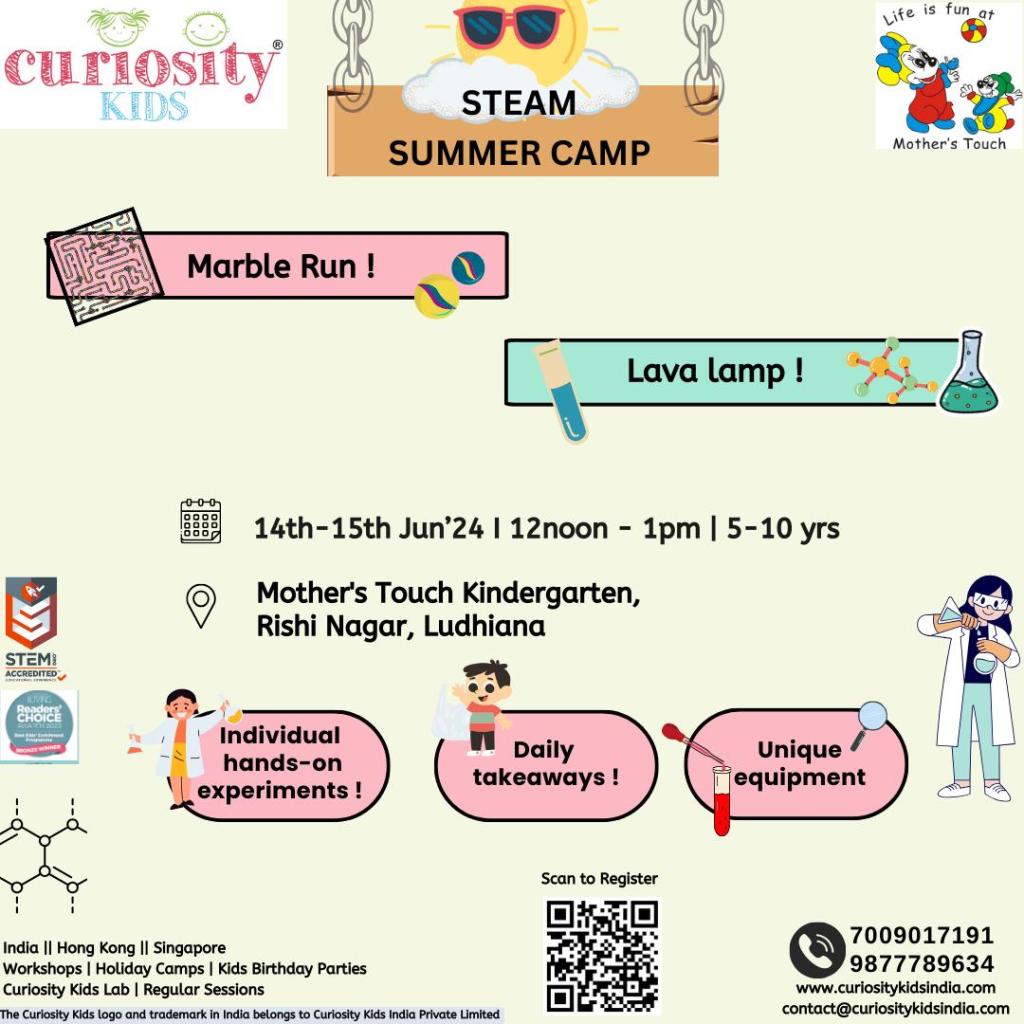 Holiday Camp: Mother’s Touch, Ludhiana, 14th-15th Jun’24: Click on the image below to enrol