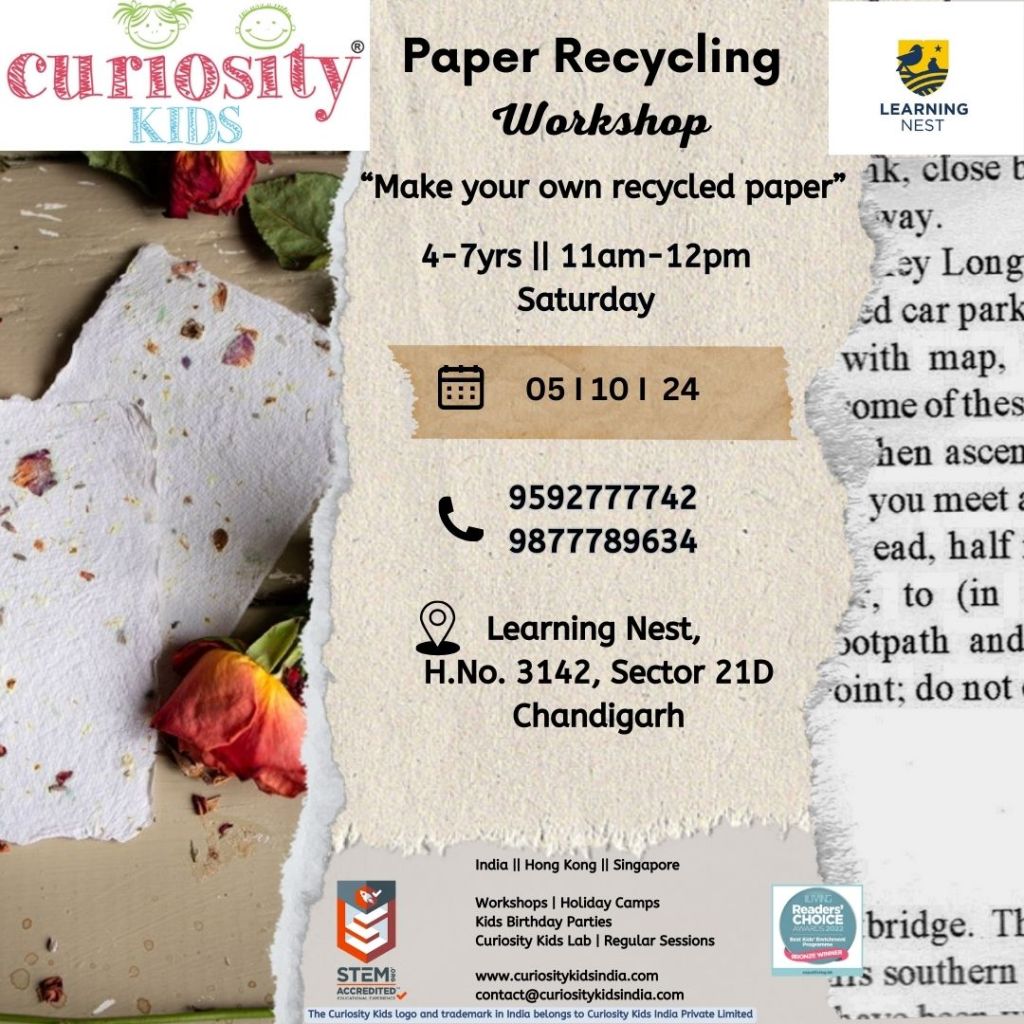 Recycling workshop: Learning Nest, Chandigarh: 5th Oct’24