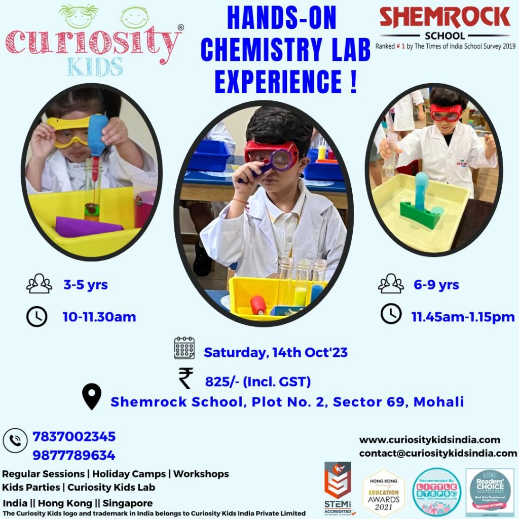 Chemistry Lab Experience: Shemrock School, Mohali: 14th Oct’23: Click on the image