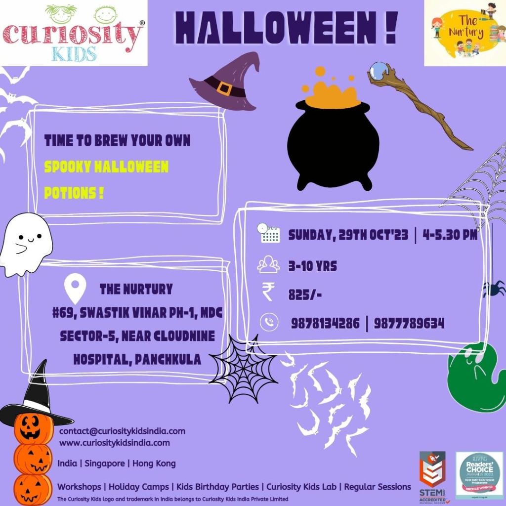 Halloween: The Nurtury, Panchkula: 29th Oct’23: Click on the image to enrol