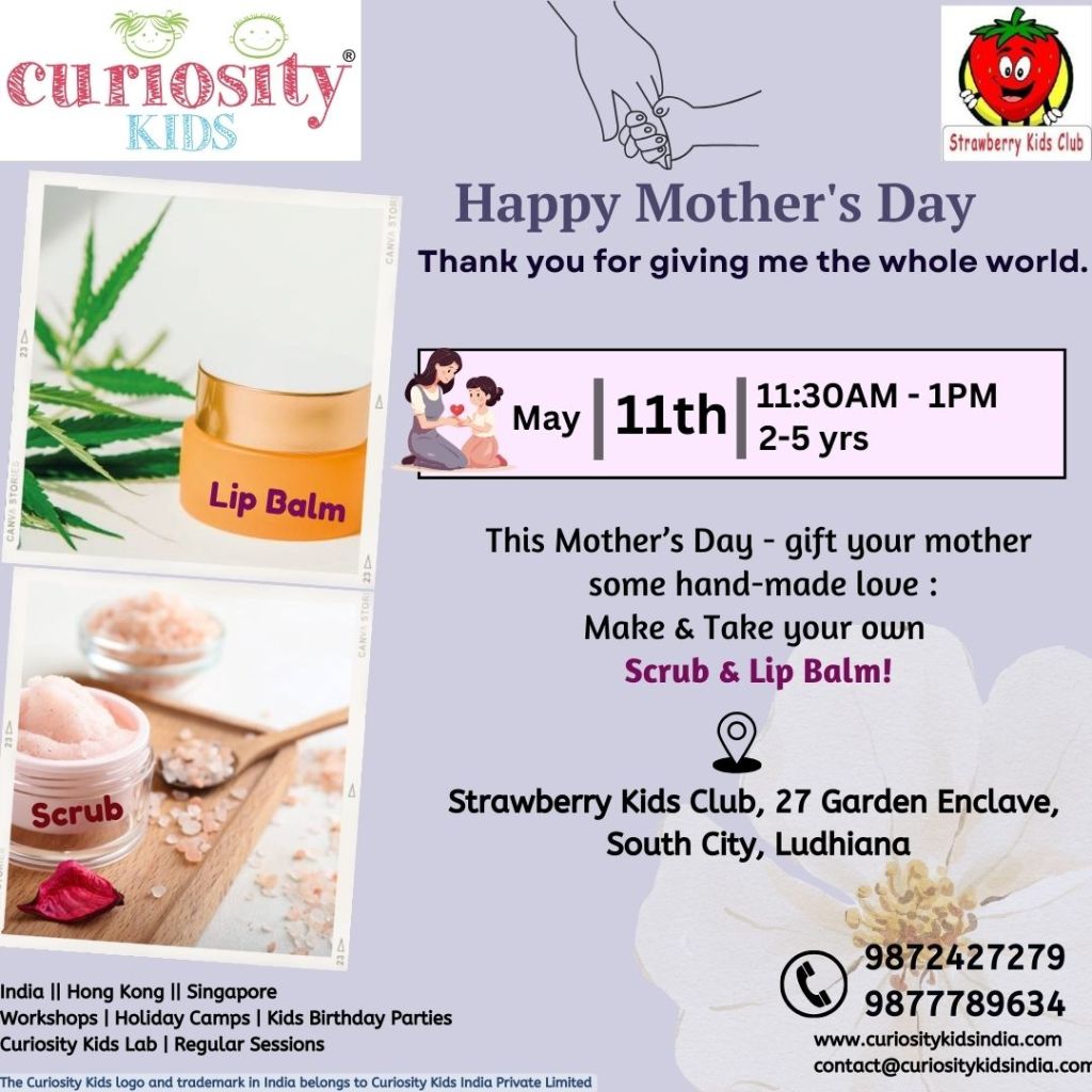 Weekend Workshop: Mother’s Day, Strawberry Kids Club, Ludhiana, 11th May’24
