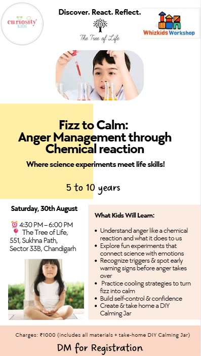 Weekend Workshop: Whizkids x Curiosity Kids at The Tree of Life, Chandigarh : Saturday, 30th Aug’25: click on the image to enrol