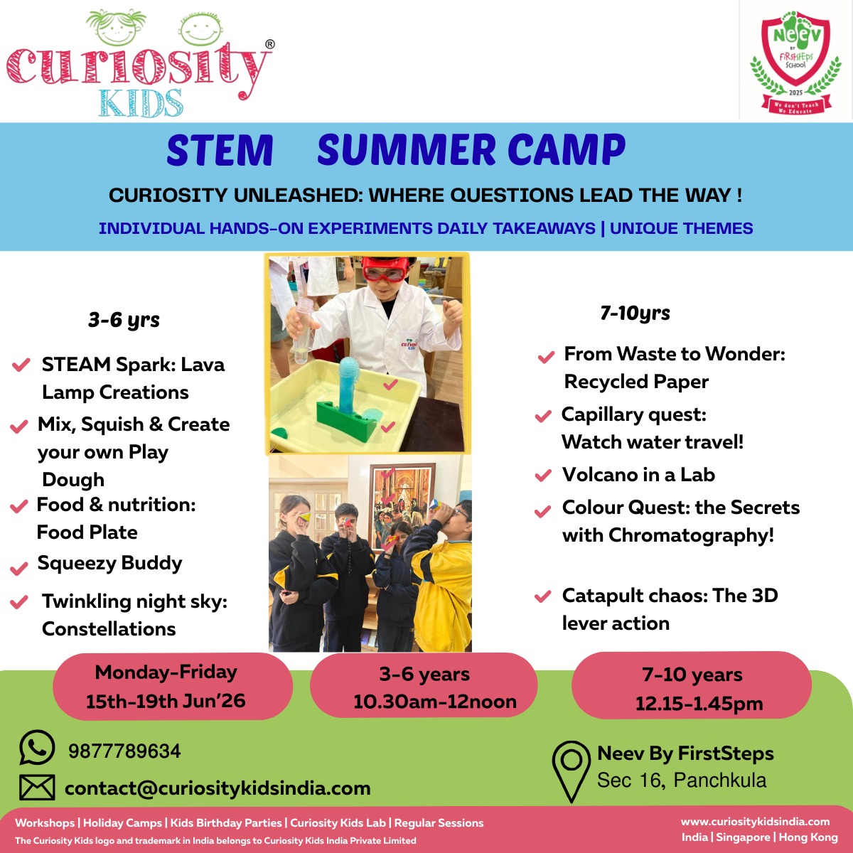 Summer Camp: Neev by FirstSteps, Panchkula : Monday, 15th-Friday, 19th Jun’26